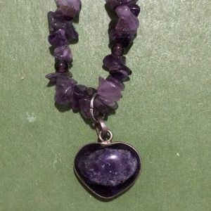 Amethyst Necklace With Heart Shaped Pendant